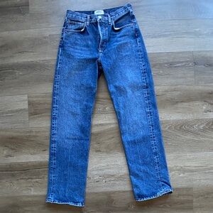 L'AGENCE Blue Buttonfly Boyfriend Jeans